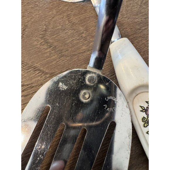 VTG Foley Ekco USA Serving Fork Spatula Utensil Chrome Plated Spice Of Life - Picture 8 of 11